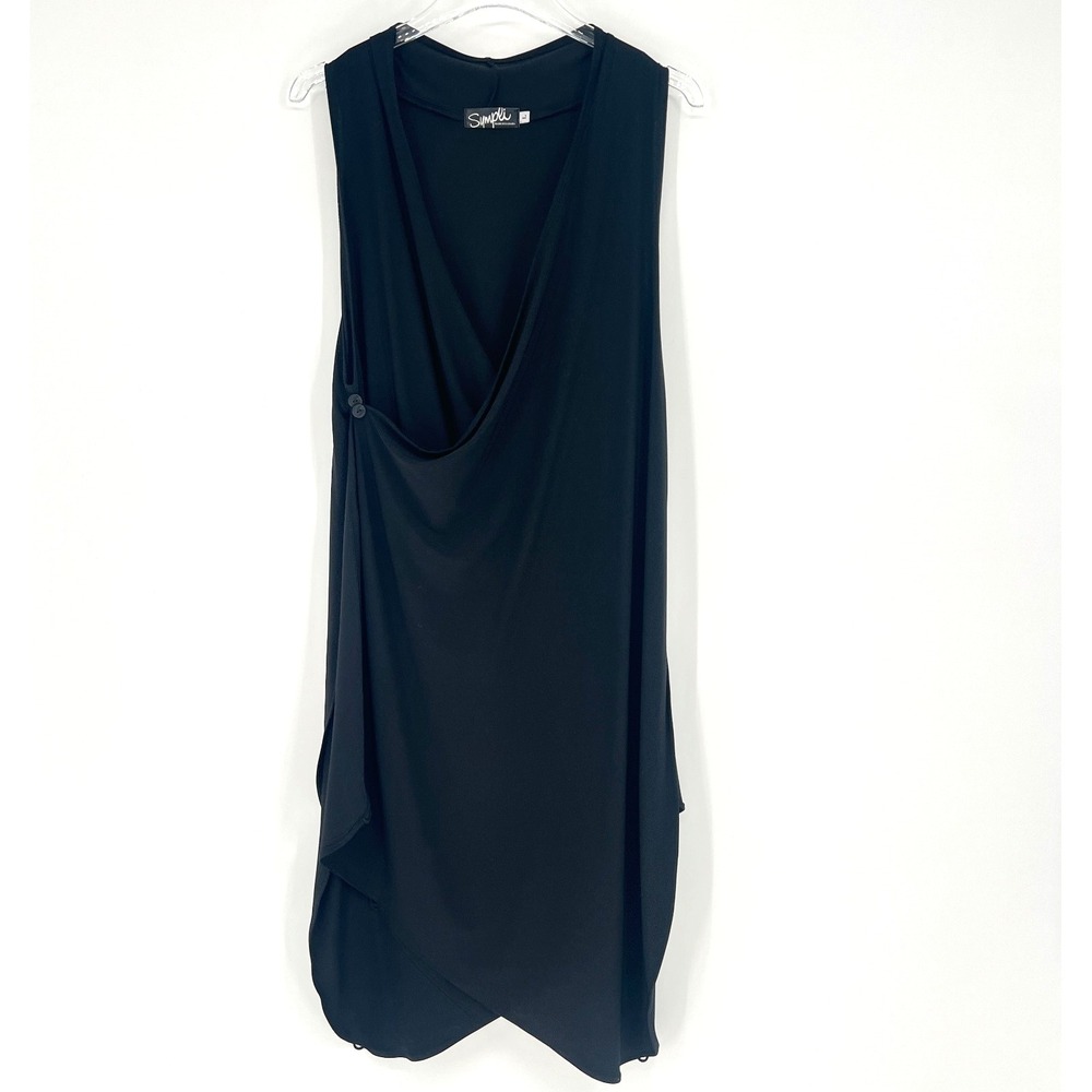 Sympli Wrap Sweater Womens L‎ Black Cardigan Dress Shawl Versatile Classic